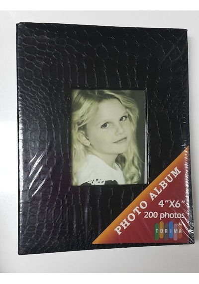 Özel Üretim Anı Hatıralar Kare Desenli Fotoğraf Albümü 200'lük 4x6 10x15 Albüm Siyah