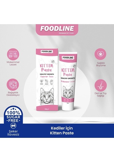 Foodline Kitten Malt Macun 100 Gr, Yavru Ve Anne Kediler İçin Bağışıklık Sistemi Tamamlayıcı