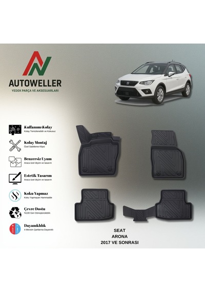 Seat Arona 2017 Sonrası Uyumlu Havuzlu Oto Paspas
