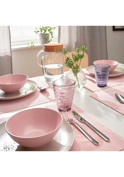 Ikea Glasmal 4'lı İçecek Seti 340 Ml Mor Açık Pembe Şeffaf Çok Renkli