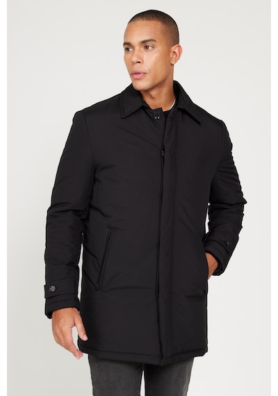 Ac&Co / Altınyıldız Classics Erkek Sıyah Standart Fit Normal Kesim Gömlek Yaka Kaban Siyah Ac&Co / Altınyıldız Classics Erkek Sıyah Standart Fit Normal Kesim Gömlek Yaka Kaban Siyah