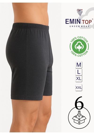 Mercan Erkek Boxer Short 6'lı - Antrasit Boxer Şort Gri