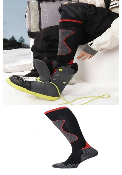 Ozzy Socks Termal Kayak Ve Snowboard Çorabı Gri-siyah
