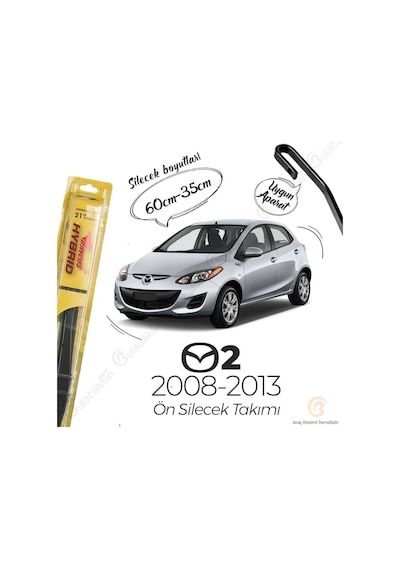 İnwells Hibrit Silecek Takımı Mazda 2 2008-2013 İle Uyumlu