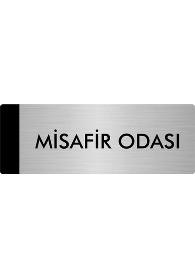 Metal Yönlendirme Levhası, Departman Kapı Isimliği Misafir Odası 7x20 Cm Gümüş Renk