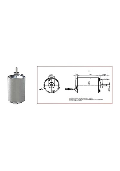 Kormas 24V Klima Fan Motoru 70W Uzun Gövde N11.4406
