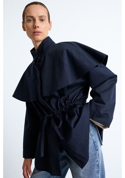 Defacto %100 Pamuk Pelerin Detaylı Regular Fit Beli Büzgülü Ceket I0697ax26aunv42 Lacivert-nv42 Defacto %100 Pamuk Pelerin Detaylı Regular Fit Beli Büzgülü Ceket I0697ax26aunv42 Lacivert-nv42