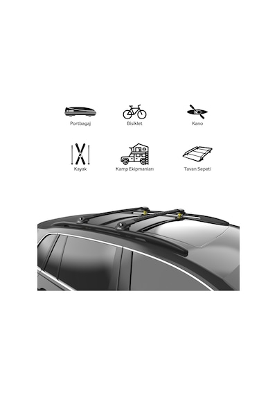 Seat Ateca 2016-2023 Turtle Air1 Ara Atkı Siyah