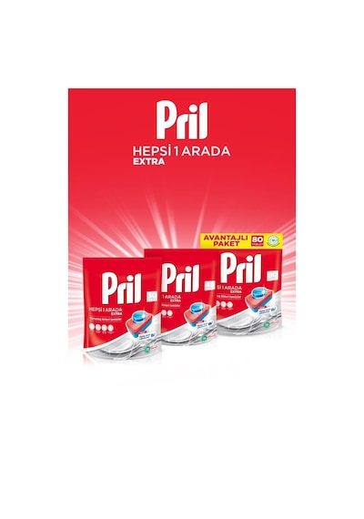 Pril Hepsi Bir Arada Extra Bulaşık Makinesi Deterjanı 80 Tablet Pril Hepsi Bir Arada Extra Bulaşık Makinesi Deterjanı 80 Tablet