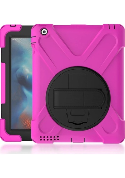 iPad Uyumlu 2/ipad 3/ipad 4/shockproof 3 Katmanlı Standlı Zırh Kılıf- 5775 Tablet Kılıfı