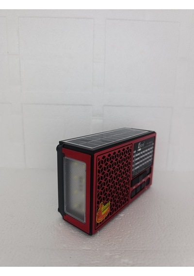 Solar Fm Radyo Bluetooth Hoparlör Mp3 Çalar Usb.tf.aux Çalar El Feneri - Kırmızı- Tek Ebat