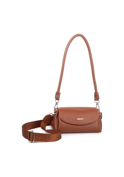 Nas Bag Kadın Mini Sade Şık Omuz Ve Postacı Çapraz Çanta En 20 Cm Boy 10 Cm Taba Taba - A.taba