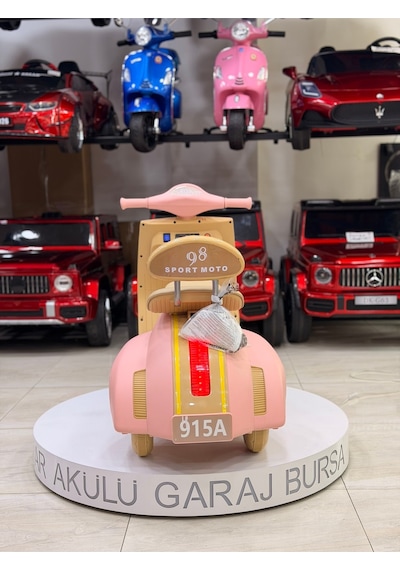 Vespa Akülü Motor 3-9 Yaş Pembe
