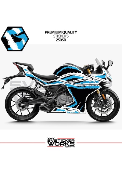 Cfmoto 250sr Kaplama Sticker Air Brush Motor Kaplama Modeli Hazır Kit Tüm Modeller Uyumlu Mavi