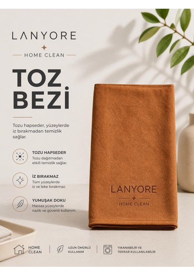 Lanyore Home Clean Premium Toz Bezi Kahverengi