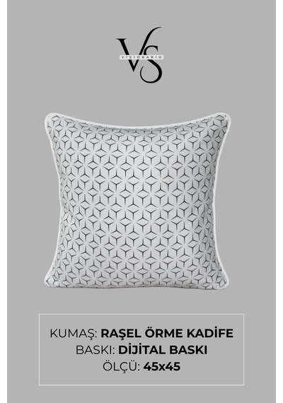Kırlent Kılıfı 2'li Kaykaycı Ayıcık Desenli 45x45 Raşel Örme Kadife Çift Taraflı Dijital Baskı Beyaz Biyeli Çok Renkli