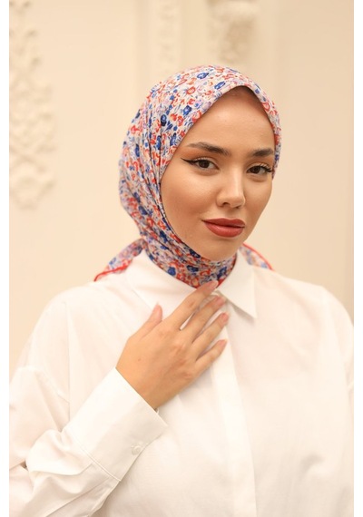 Silk Home Karanfil Desen Soft Pamuk Eşarp Turuncu
