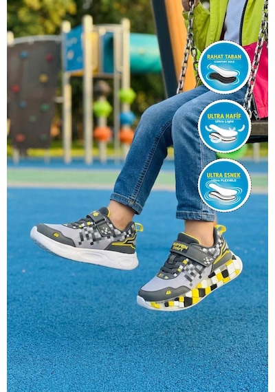 Ruffon 1030 F Füme-buz Erkek Çocuk Spor Ayakkabı Füme-buz-sarı
