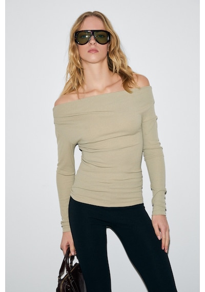 Grımelange Olıvıenn Kadın Omuzu Açık Asimetrik Yakalı Uzun Kollu Slim Fit Vizon Bluz Vizon Grımelange Olıvıenn Kadın Omuzu Açık Asimetrik Yakalı Uzun Kollu Slim Fit Vizon Bluz Vizon
