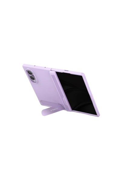 Torras Samsung Galaxy Uyumlu Z Fold 8 Ostand L1 2 Adet Ekran Koruyuculu Standlı Magsafe Kapak Açık Mor