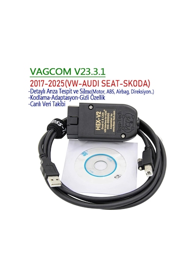 Vagcom Vcds 2017-25 Arıza Tespit Kodlama Gizli Özellik Adaptasyon - Hex V2
