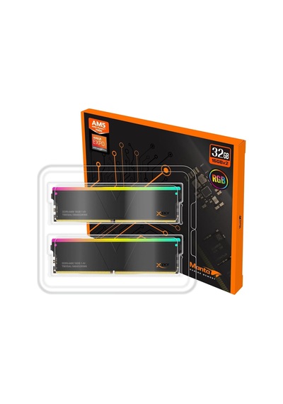 Manta Xsky Rgb 32gb 2x16gb Ddr5 6400mt/s Cl32, Amd Expo Uyumlu, Sk Hynix Ic, Oyun Masaüstü Bellek Modülü, Siyah