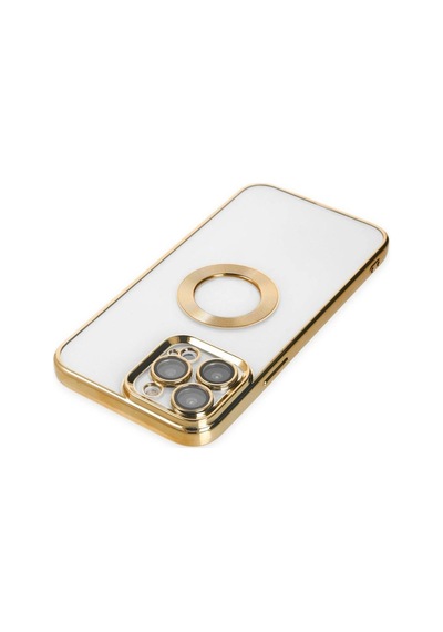 Apple İphone Uyumlu 14 Pro Kılıf Slot Silikon - Gold Çok Renkli