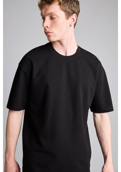 Defacto Kırışmaz Pamuklu Nefes Alabilen Oversize Tişört X3926az26aubk81 Siyah-bk81