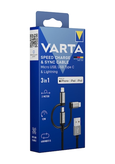 Hızlı Şarj Ve Data Kablosu 3'ü 1 Arada Usb A Light/micro/type C