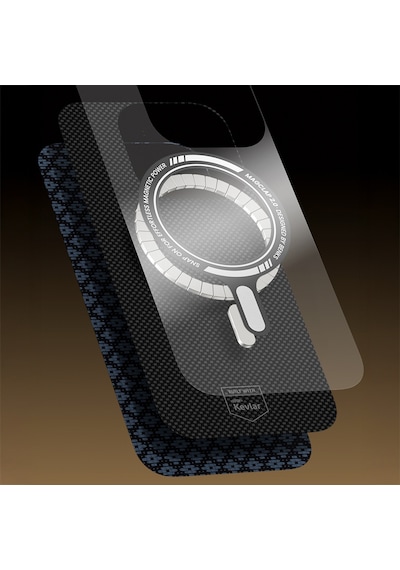 Apple Uyumlu iPhone 16 Pro Max Kılıf M-safe Özellikli Benks Armorair Armorgrid Serisi Kevlar Kapak Mavi Mavi
