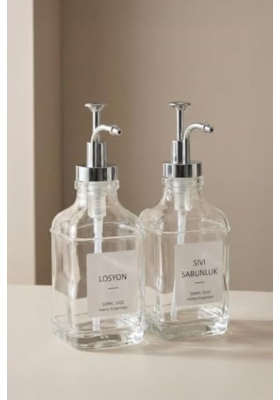 2 Li Cam Sıvı Sabun Ve Losyon Etiketli Gümüş Tıpalı Deterjan Şişesi Sabunluk 500 Ml - 2112020-s C1-1-289 000 Açık Krem 2 Li Cam Sıvı Sabun Ve Losyon Etiketli Gümüş Tıpalı Deterjan Şişesi Sabunluk 500 Ml - 2112020-s C1-1-289 000 Açık Krem
