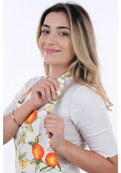 Sweet 3lü Set Ayarlanabilir Askılı Cepli Mutfak Önlüğü Seti 2 Eldiven Şeftali