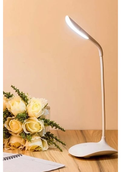 Dokunmatik Okuma Işığı 14 Led 3 Kademli Masa Lambası Beyaz Göz Ağıtmayan Ders Çalışma Lambası Beyaz