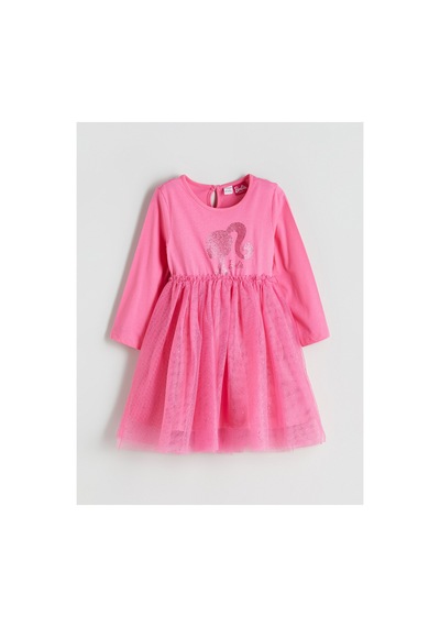 LC Waikiki Alıta Cıty Farkıyla Lcw Kids Pembe Penye Baskılı Kız Çocuk Elbise Pembe - 928406420 Pembe