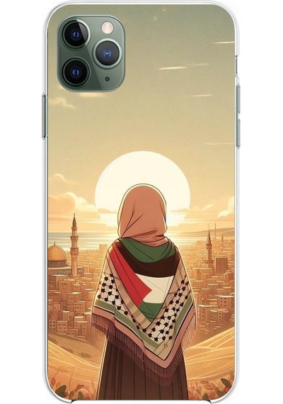 Apple Uyumlu iPhone 11 Pro Max  Filistine Özgürlük Kız Baskılı Silikon Kılıf Renkli