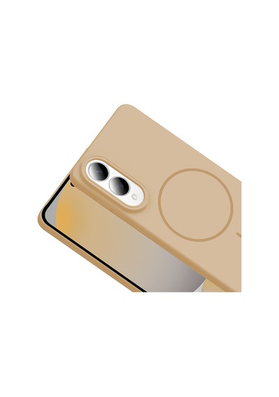 Galaxy Uyumlu S25 Edge Kılıf M-safe Şarj Özellikli Ruby Sert Kılıf Desert Titanyum