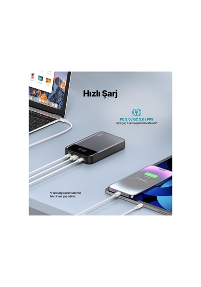 Tr Ttec Recharger Pro Lcd 20.000mah Pd 130w Taşınabilir Hızlı Şarj Aleti/powerbank 2bb218ug