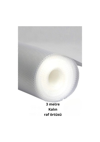 Premium 3 Metre Pıtırcıklı Kaydırmaz Şeffaf Raf Örtüsü Halı Kaydırmaz 45 Cmx3m Kalın Kaliteli Folyo Beyaz