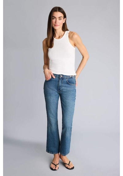 Defacto Crop Flare Fıt Normal Bel Bilek Boy Jean Pantolon H3050ax26smnm28 Mavi-nm28