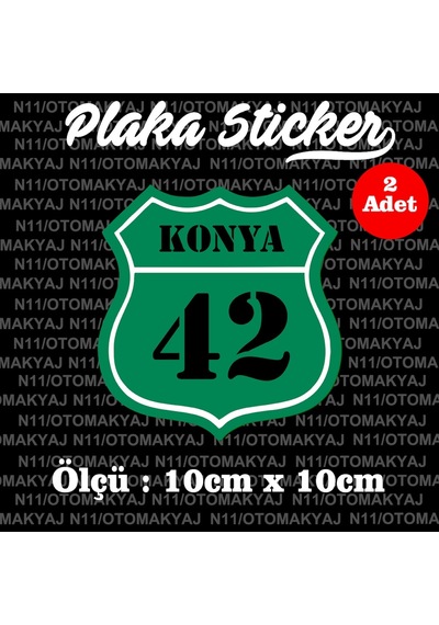 42 Konya İl Şehir Plaka Sticker Futbol Spor Kulüb