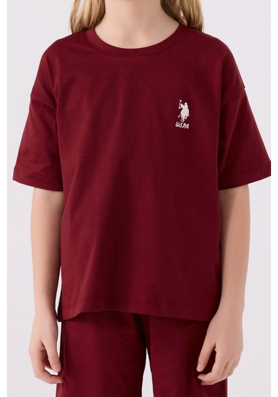 U.S. Polo Assn. U.s. Polo Assn Kız Çocuk Bordo Bermuda Takım Bordo