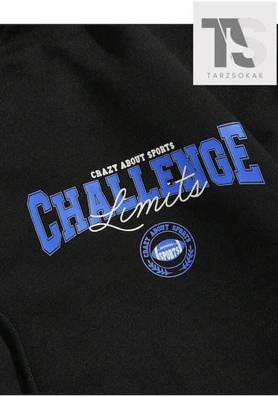 Tarzsokak Challange Sweatshirt Fermuarlı Hırka Siyah Siyah