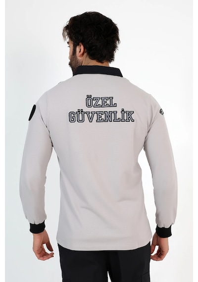 Yeni Tip Güvenlik Uzun Kol Penye Tişört Gri