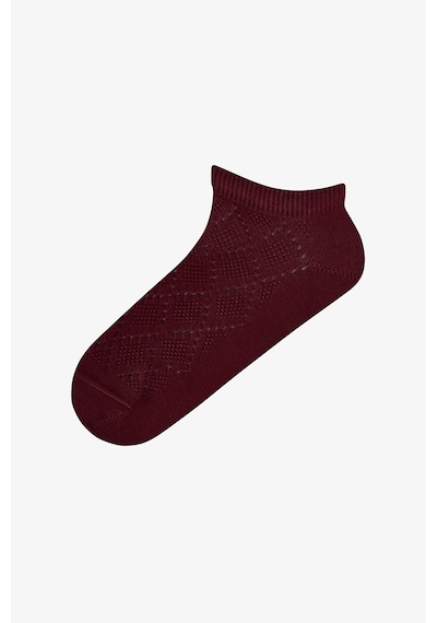 Penti Bordo Diamond Jacquard 3lü Patik Çorap Bordo-sıyah