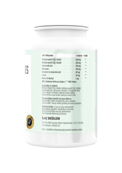 Collagen Hyaluronik Asit Biotin Vitamin C Tip 1-3 Balık Kollajen 90 Tablet