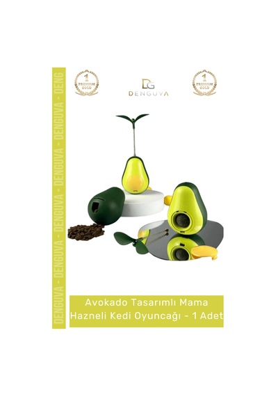 Kedioyuncağı Avokado Şeklinde Kedi Naneli İnteraktif Hareketli Eğitici Ödül Kapak Mama Hazneli Kedi