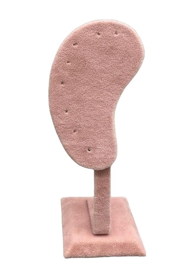 Yerli Üretim Süet Kumaş Pembe Renk Ayaklı Küpe Sergileme Dekoru Pembe