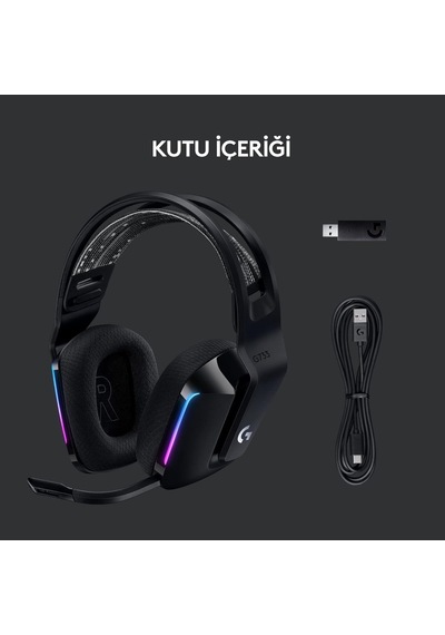 G733 Lıghtspeed Kablosuz Kulak Üstü Oyuncu Kulaklığı, Lıghtsync Rgb, Blue Voice Mikrofon, Askılı Kafa Bandı, Pro