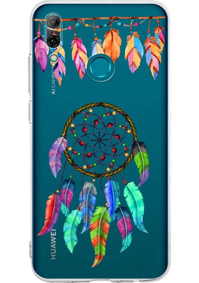 Huawei P Smart 2019 İle Uyumlu Nazar Boncuğu 6 Baskılı Kamera Korumalı Şeffaf Silikon Kılıf Şeffaf