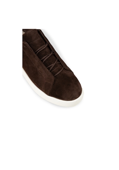 Deery Erkek Gizli Bağcıklı Hakiki Süet Kahverengi Sneaker - 04444mkhve02